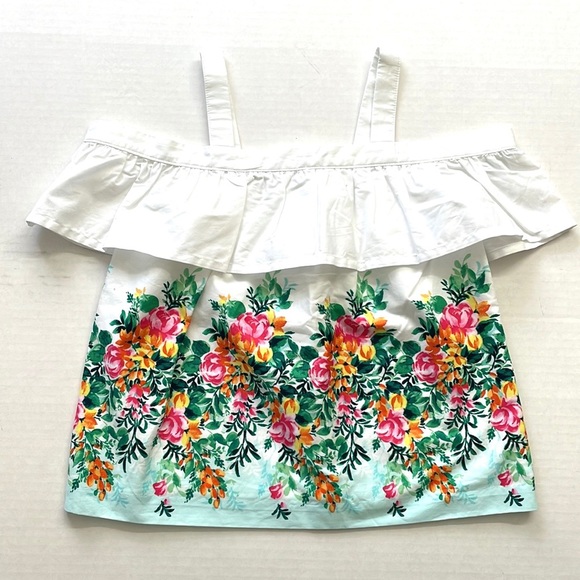 Janie and Jack White Floral Sleeveless Blouse, Size 3 - Picture 2 of 7